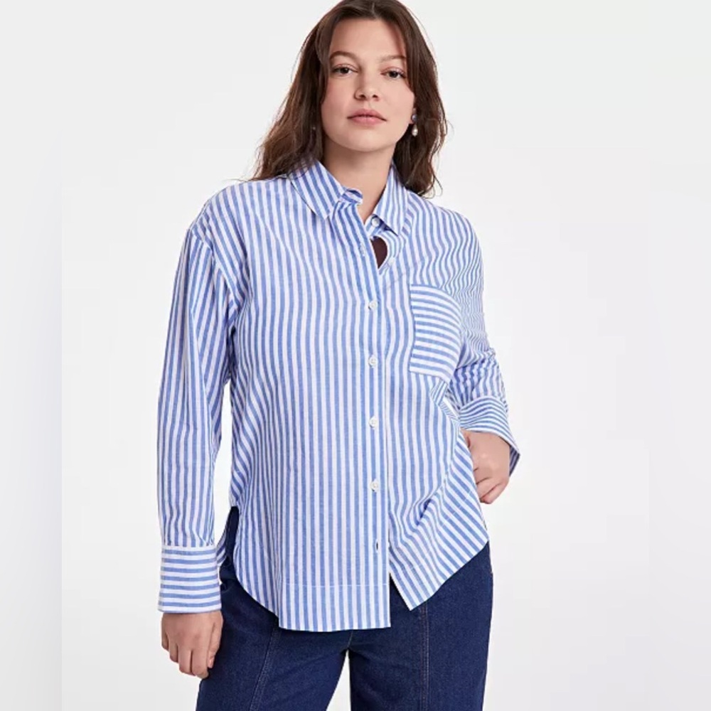 On 34th
Women's Cotton Striped Button-Front Shirt